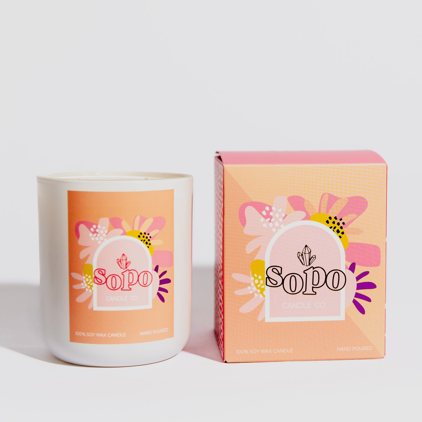 Watermelon Lemonade Pink Floral Candle